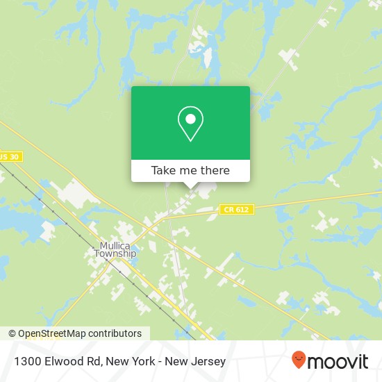 Mapa de 1300 Elwood Rd, Hammonton, NJ 08037