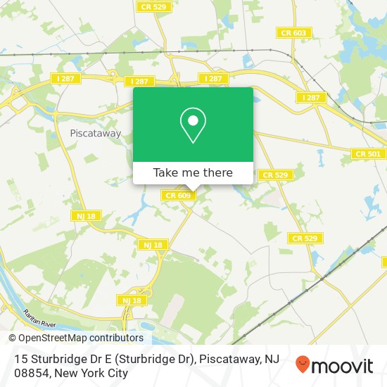 Mapa de 15 Sturbridge Dr E (Sturbridge Dr), Piscataway, NJ 08854