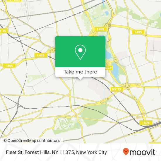 Mapa de Fleet St, Forest Hills, NY 11375