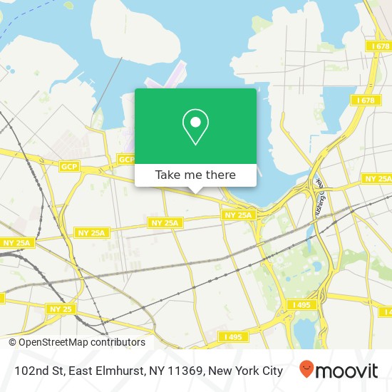 Mapa de 102nd St, East Elmhurst, NY 11369