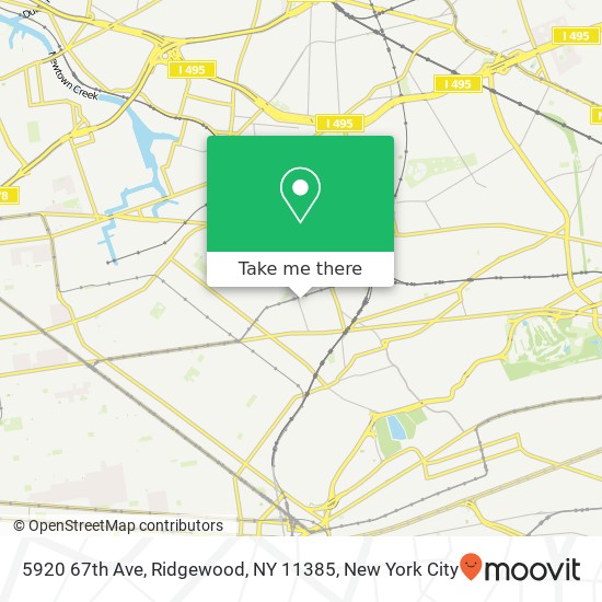 Mapa de 5920 67th Ave, Ridgewood, NY 11385