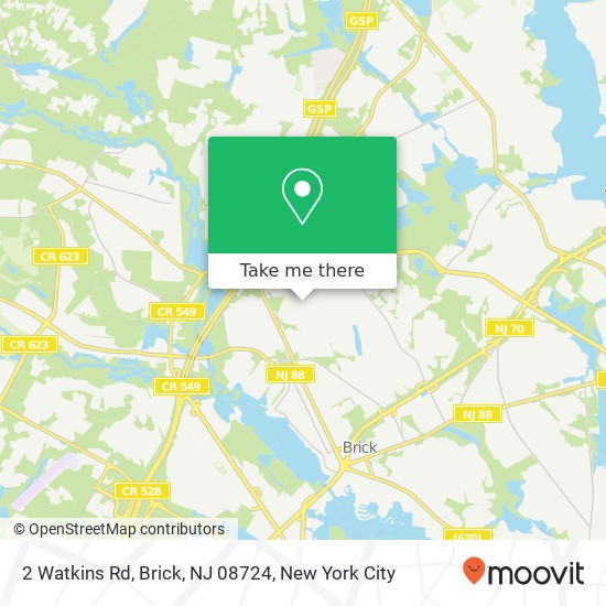 Mapa de 2 Watkins Rd, Brick, NJ 08724