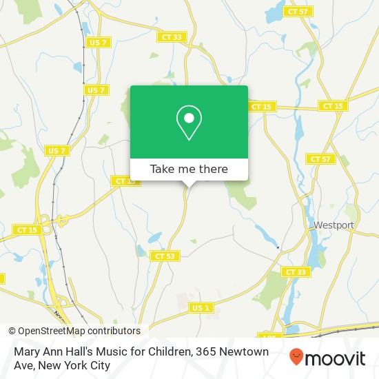 Mary Ann Hall's Music for Children, 365 Newtown Ave map