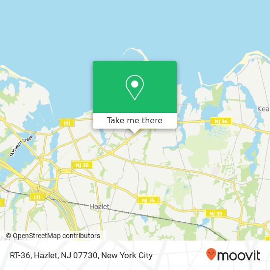 Mapa de RT-36, Hazlet, NJ 07730