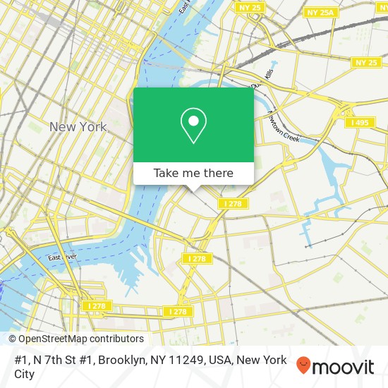 Mapa de #1, N 7th St #1, Brooklyn, NY 11249, USA