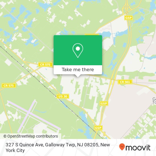 Mapa de 327 S Quince Ave, Galloway Twp, NJ 08205