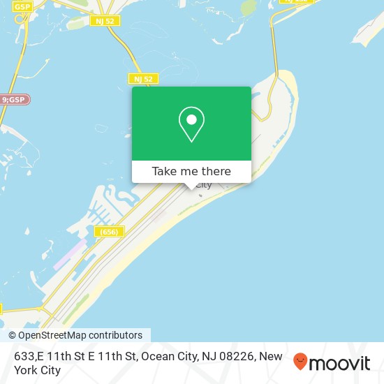 Mapa de 633,E 11th St E 11th St, Ocean City, NJ 08226