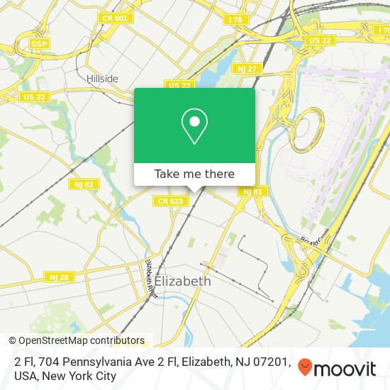 2 Fl, 704 Pennsylvania Ave 2 Fl, Elizabeth, NJ 07201, USA map