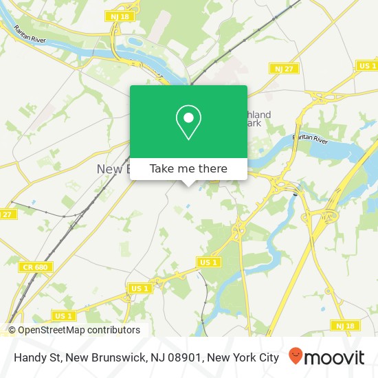 Mapa de Handy St, New Brunswick, NJ 08901