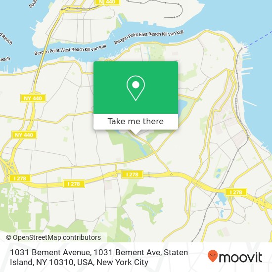 1031 Bement Avenue, 1031 Bement Ave, Staten Island, NY 10310, USA map