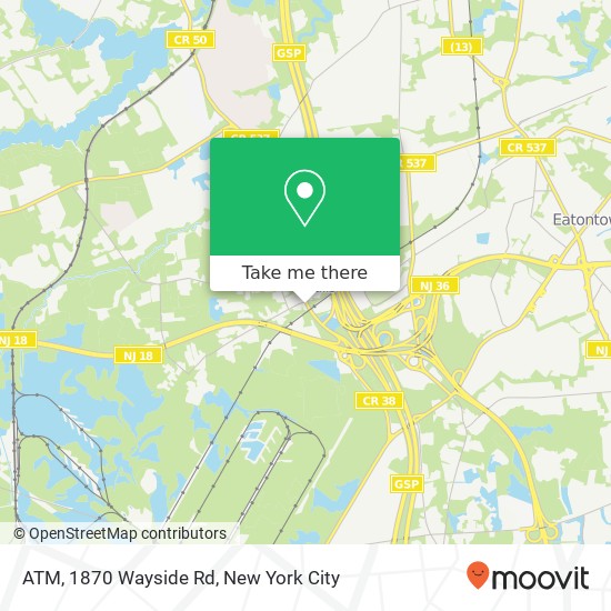 ATM, 1870 Wayside Rd map
