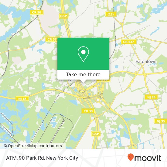 ATM, 90 Park Rd map