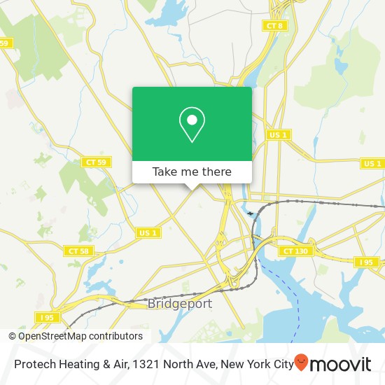 Mapa de Protech Heating & Air, 1321 North Ave