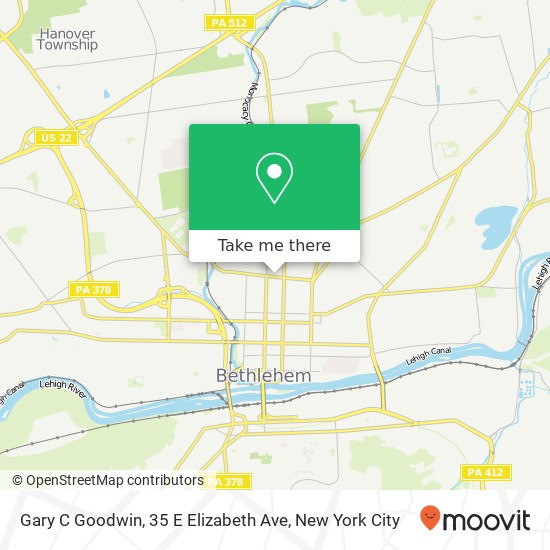 Mapa de Gary C Goodwin, 35 E Elizabeth Ave