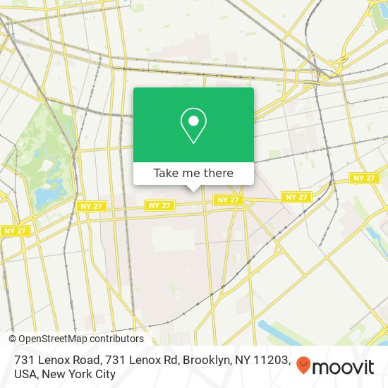 Mapa de 731 Lenox Road, 731 Lenox Rd, Brooklyn, NY 11203, USA