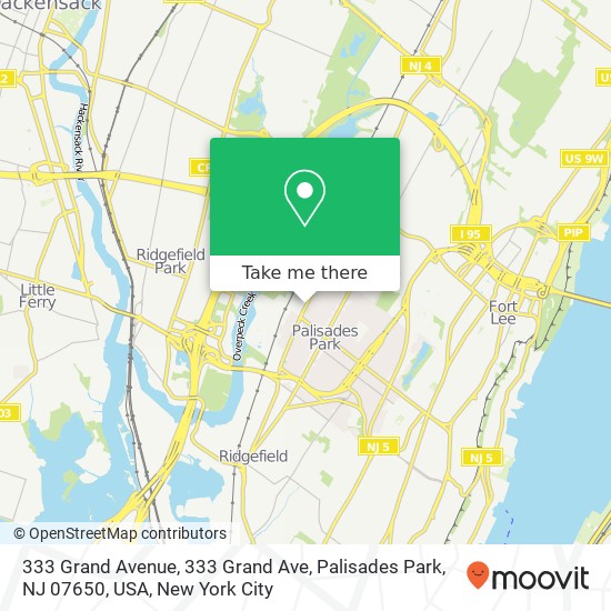 333 Grand Avenue, 333 Grand Ave, Palisades Park, NJ 07650, USA map