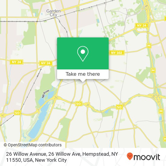 26 Willow Avenue, 26 Willow Ave, Hempstead, NY 11550, USA map