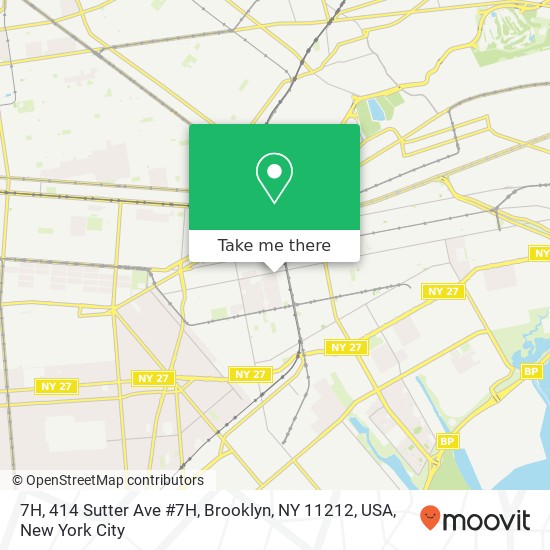 Mapa de 7H, 414 Sutter Ave #7H, Brooklyn, NY 11212, USA