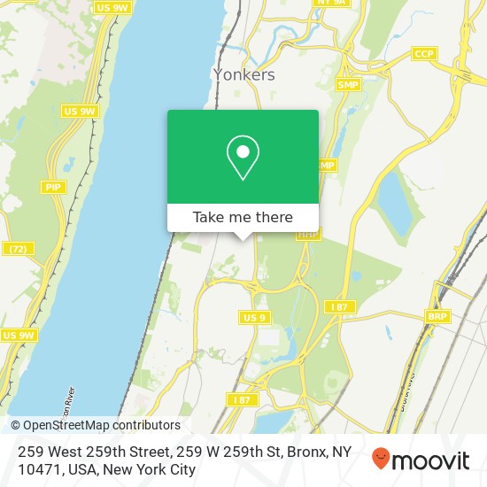 Mapa de 259 West 259th Street, 259 W 259th St, Bronx, NY 10471, USA