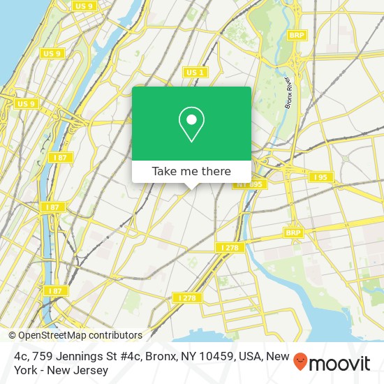 Mapa de 4c, 759 Jennings St #4c, Bronx, NY 10459, USA