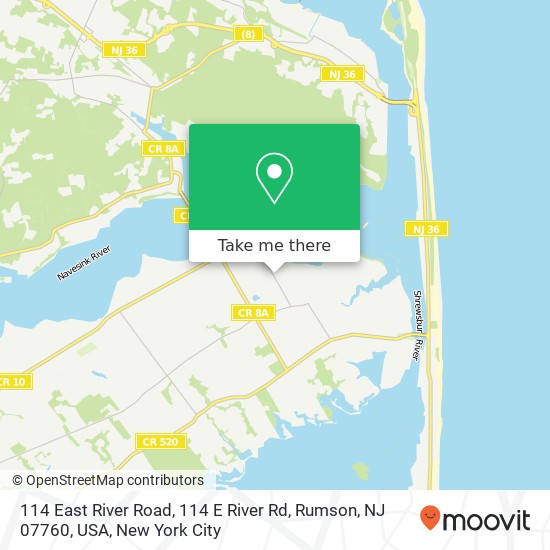 114 East River Road, 114 E River Rd, Rumson, NJ 07760, USA map