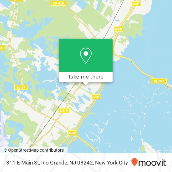 Mapa de 311 E Main St, Rio Grande, NJ 08242