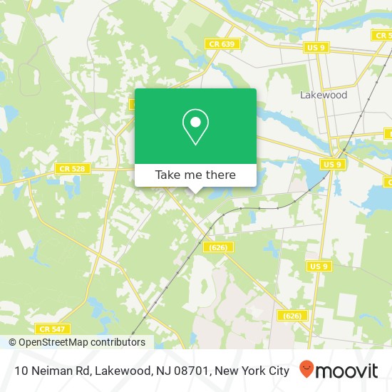 Mapa de 10 Neiman Rd, Lakewood, NJ 08701