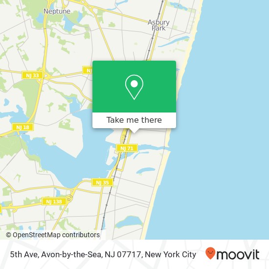 Mapa de 5th Ave, Avon-by-the-Sea, NJ 07717