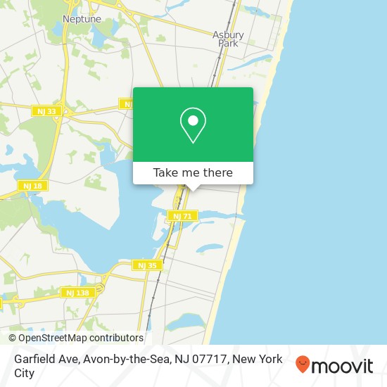 Garfield Ave, Avon-by-the-Sea, NJ 07717 map