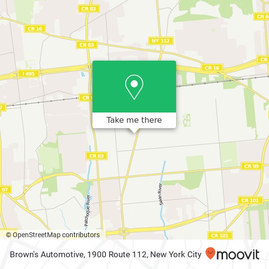 Mapa de Brown's Automotive, 1900 Route 112