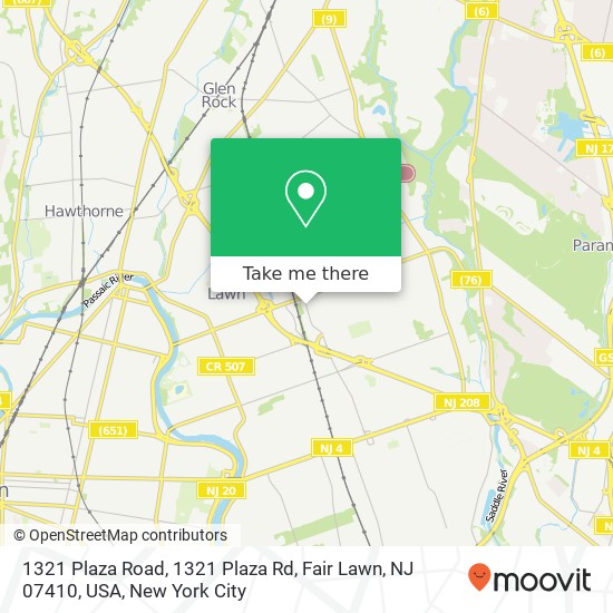 1321 Plaza Road, 1321 Plaza Rd, Fair Lawn, NJ 07410, USA map