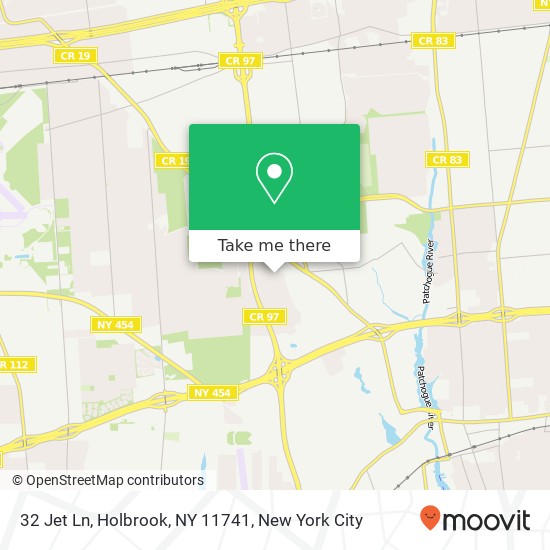 Mapa de 32 Jet Ln, Holbrook, NY 11741