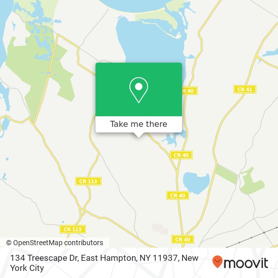 Mapa de 134 Treescape Dr, East Hampton, NY 11937