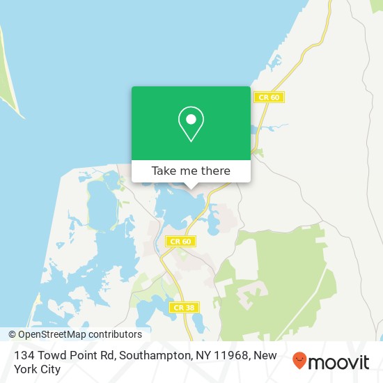 134 Towd Point Rd, Southampton, NY 11968 map