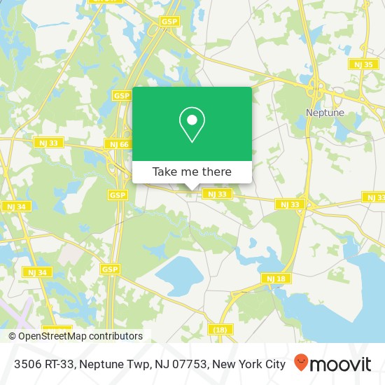 Mapa de 3506 RT-33, Neptune Twp, NJ 07753