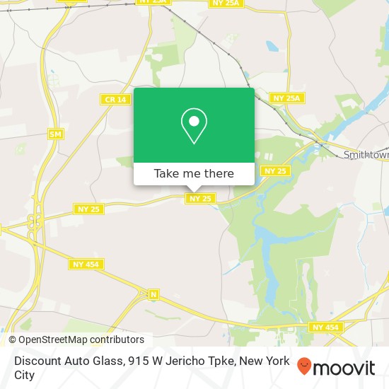 Mapa de Discount Auto Glass, 915 W Jericho Tpke