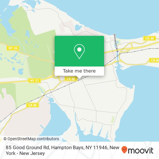 Mapa de 85 Good Ground Rd, Hampton Bays, NY 11946