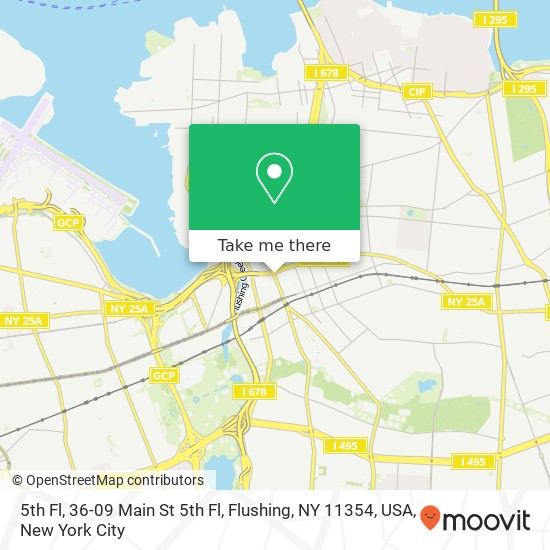 Mapa de 5th Fl, 36-09 Main St 5th Fl, Flushing, NY 11354, USA