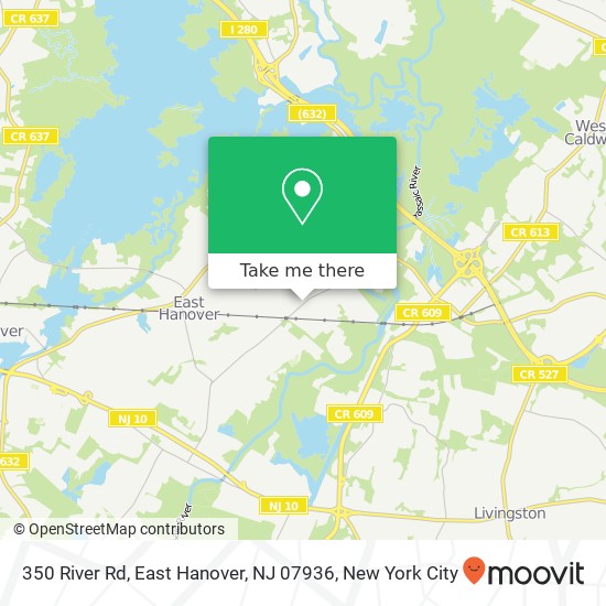 Mapa de 350 River Rd, East Hanover, NJ 07936