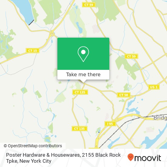 Mapa de Poster Hardware & Housewares, 2155 Black Rock Tpke