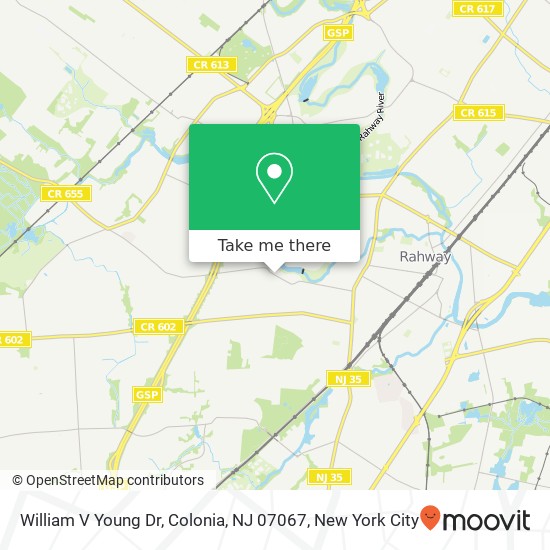 Mapa de William V Young Dr, Colonia, NJ 07067