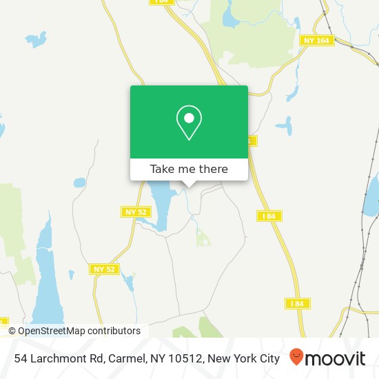 Mapa de 54 Larchmont Rd, Carmel, NY 10512