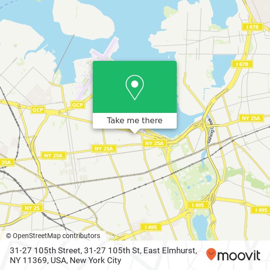 31-27 105th Street, 31-27 105th St, East Elmhurst, NY 11369, USA map