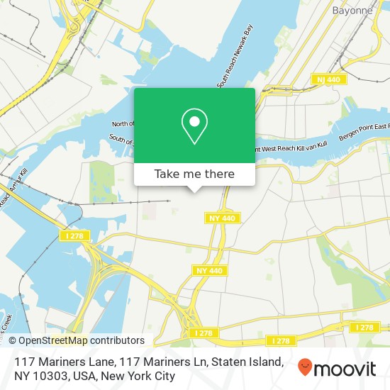 117 Mariners Lane, 117 Mariners Ln, Staten Island, NY 10303, USA map