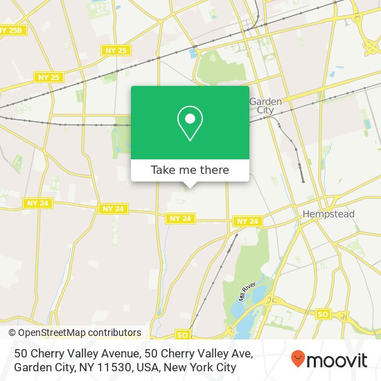 Mapa de 50 Cherry Valley Avenue, 50 Cherry Valley Ave, Garden City, NY 11530, USA