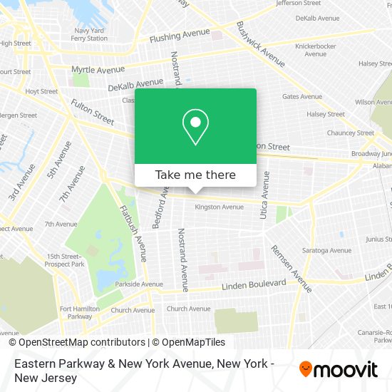 Mapa de Eastern Parkway & New York Avenue