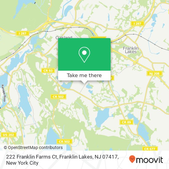 222 Franklin Farms Ct, Franklin Lakes, NJ 07417 map