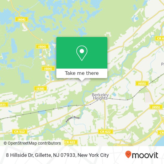 Mapa de 8 Hillside Dr, Gillette, NJ 07933