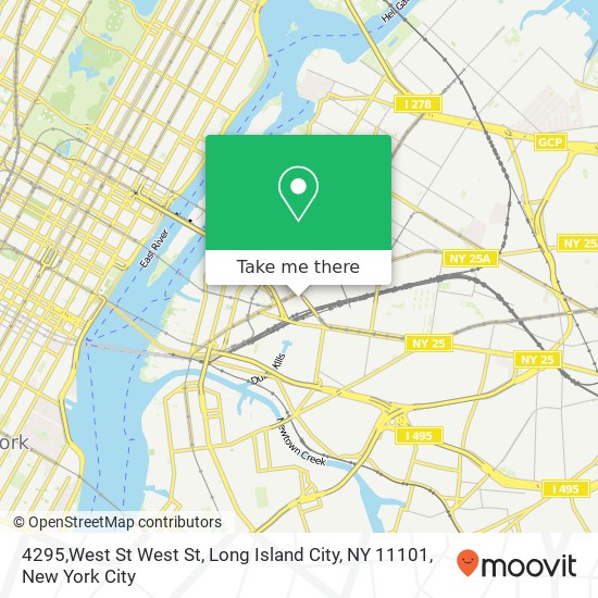 Mapa de 4295,West St West St, Long Island City, NY 11101