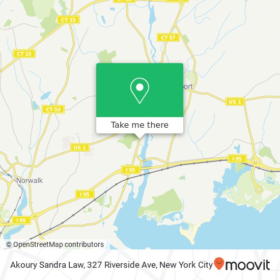 Akoury Sandra Law, 327 Riverside Ave map